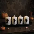 Halloween -pöytäkynttiläpaketti, haamut 4 kpl/pkt - Halloweenkynttilät - 27112-ha-31-4 - 1