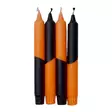 Halloween kruunukynttiläpakkaus, musta & oranssi - Dip Dye kruunukynttilät - 14913-1030-4 - 2
