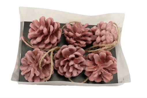 Käpykoriste, vaaleanpunainen - Kynttilämansetit ja -korut - 365464 - 1