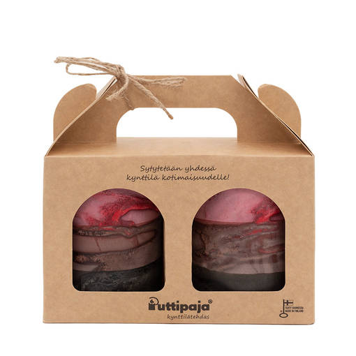 Lahjapakkaus tervakynttilä, punaraita - Tervakynttilät - 1240454 - 1