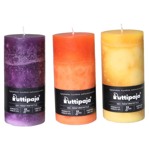 Läpivärikynttilälajitelma, tyrni - Yksiväriset pöytäkynttilät - 15705S22-4 - 1
