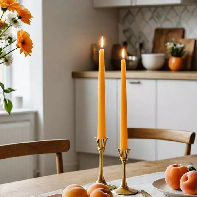 Antiikkikynttilä 30 cm, keltainen 2 paria/pkt - Antiikkikynttilät - 1401005-4 - 1