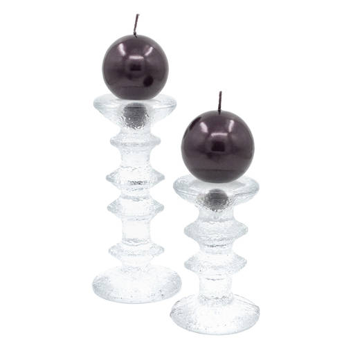 Jalallinen pallokynttilä, metallihohto luumu, 2kpl/pkt - Metallihohtokynttilät - 1902024 - 1