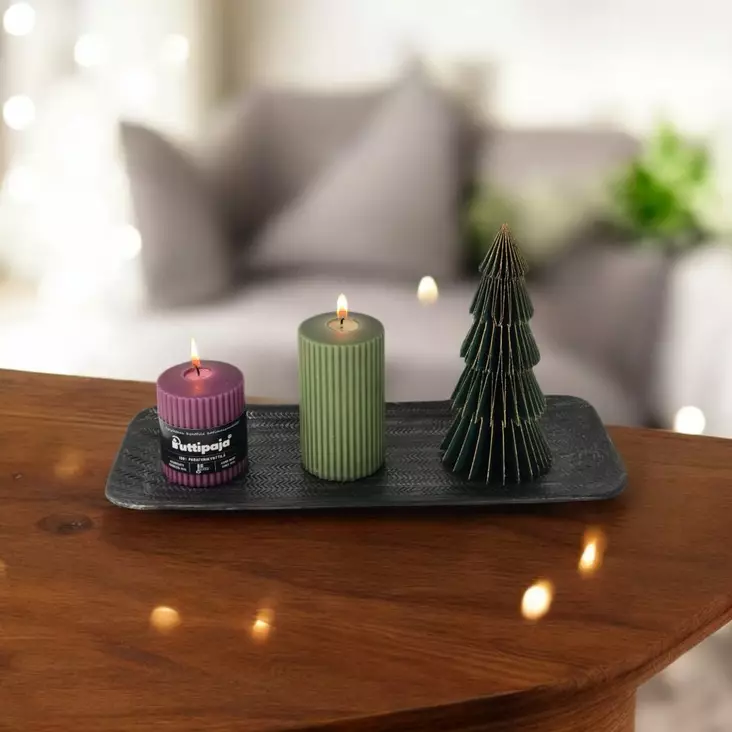 Alumiini pitk. nuolikuvoinen kynttilälautanen - Kynttilälautaset - 4098484 - 1