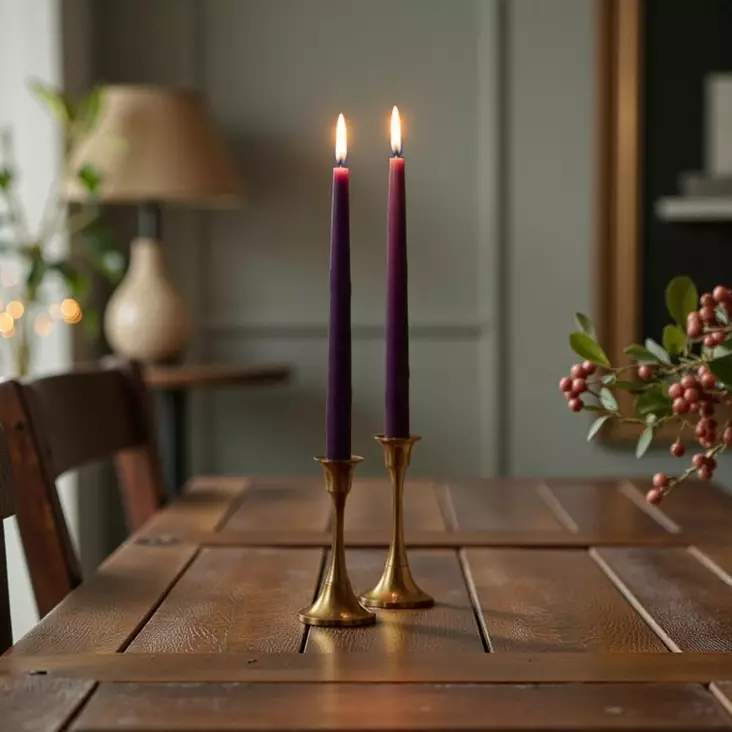 Antiikkikynttilä 30 cm, luumu 2 pr/pkt - Antiikkikynttilät - 1401024-4 - 1