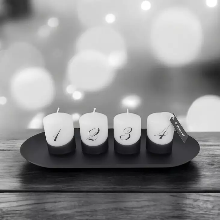 Dip dye Adventti -pöytäkynttilä pkt, mattamusta - Adventtikynttilät - 27112-ad-30m-4 - 1