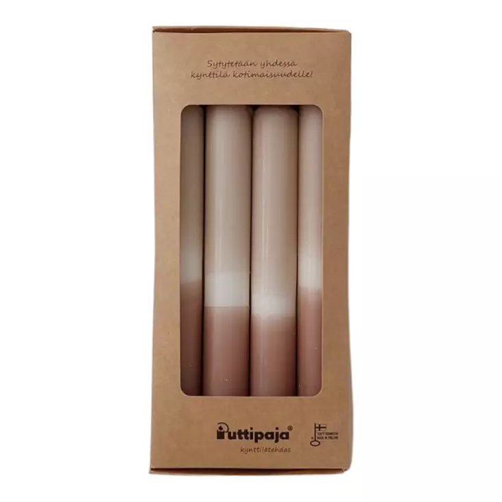 Dip Dye kruunukynttilä puuteri, kaakao 4 kpl - Dip Dye kruunukynttilät - 14013-2826-4 - 1