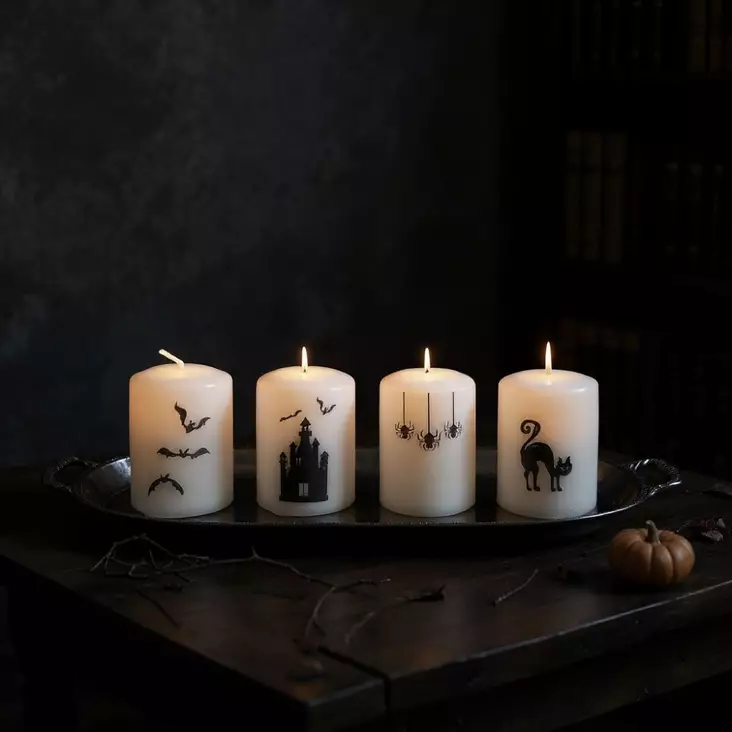 Halloween -pöytäkynttiläpaketti 4 kpl/pkt - Halloweenkynttilät - 27112-ha-30-4 - 1