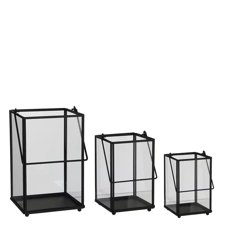 Lanza lyhty 3:n setti, musta - Lyhdyt - 399027-1030404 - 1