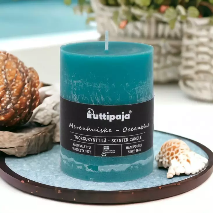 Läpivärjätty tuoksukynttilä 10cm, Merenhuiske - Tuoksukynttilät - 20004204 - 1