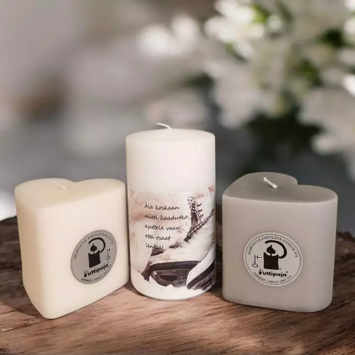 Mietelause- ja sydänkynttiläpaketti Älä koskaan mieti - Mietelausekynttilät - 79291460414 - 1