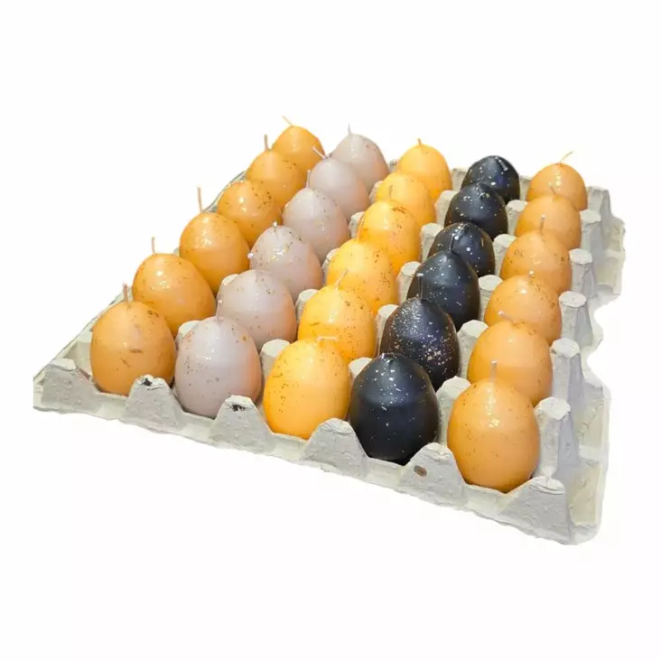 Munakynttilät, 30 kpl, Okralajitelma - Pääsiäiskynttilät - 14016MR-30-04 - 1