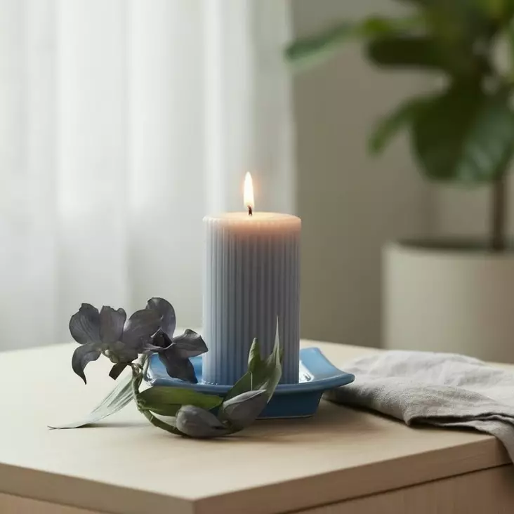 Orkideamansetti lehdillä sininen - Kynttilämansetit ja -korut - 33427-004 - 1