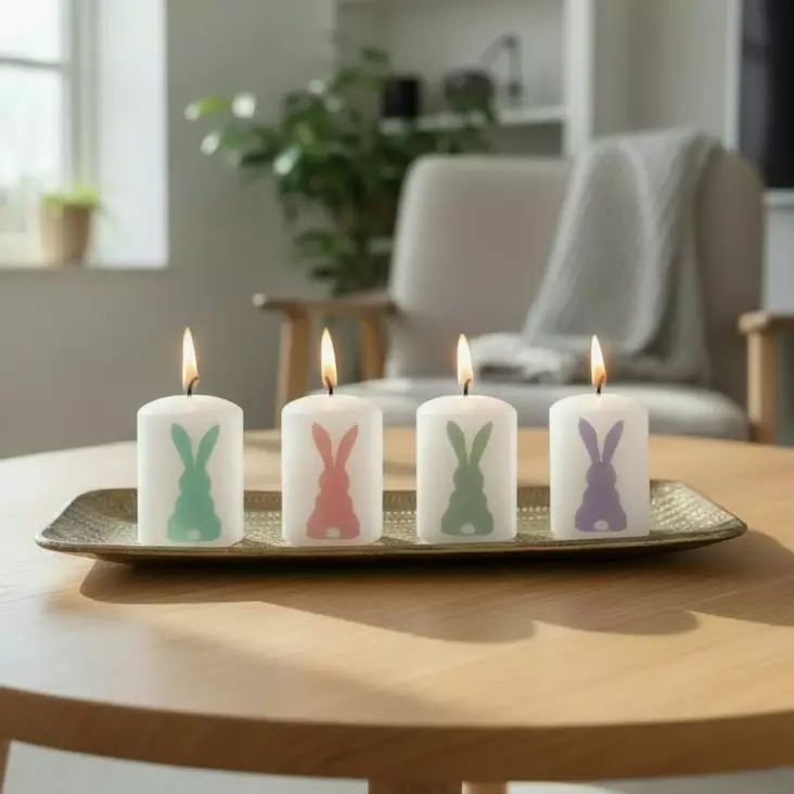 Pupu-kynttiläpakkaus, 4 kpl/pkt, pastelli - Pääsiäiskynttilät - 27112-pa-03-4 - 1