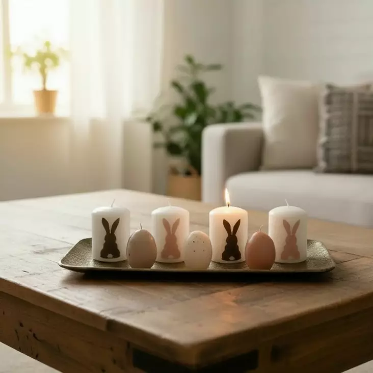 Pupu-kynttiläpakkaus, 4 kpl/pkt, ruskea - Pääsiäiskynttilät - 27112-pa-02-4 - 1