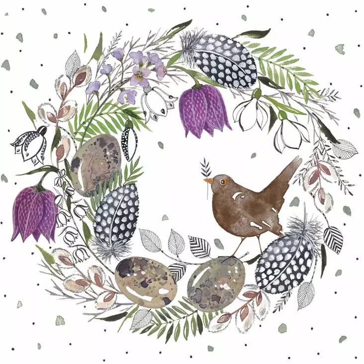 Servietti Feather Wreath Napkin 33x33 - Servietit - 9140-233002574 - 1