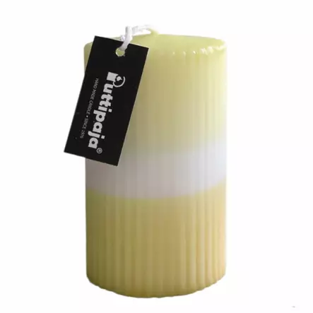 Dip dye vekkikynttilä vaaleankeltainen, keltainen 12 cm - Dip dye -raitakynttilät - 14604V-0305 - 2