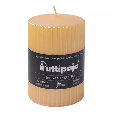 Helmiäishohto vekkikynttilä, 10 cm, keltainen - Metallihohtokynttilät - 19605V05 - 2