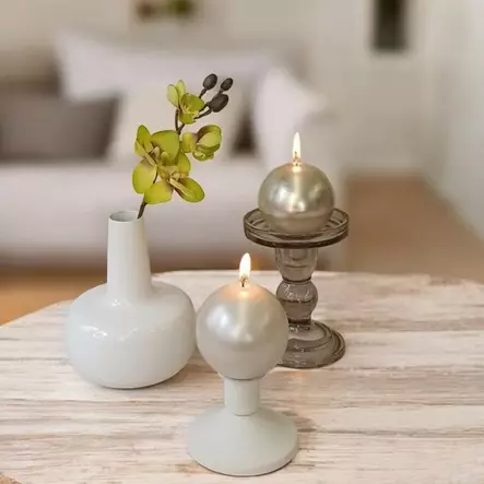 Metallinen maljakko, valkoinen, 12,5 cm - Maljakot - 534733-3475 - 2