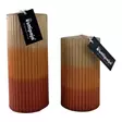 Dip dye raidallinen vekkikynttilä Okra – oranssi – terra - Dip dye -raitakynttilät - 14704v-041055 - 2