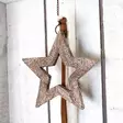 Tähtikoriste kerma/ruskea - Joulukoristeet - 544005 - 1