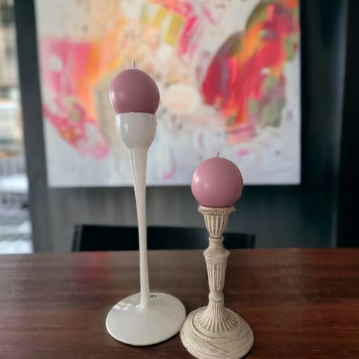 Jalallinen pallokynttilä, vanha roosa, 2 kpl/pkt - Pallokynttilät - 1402085 - 1