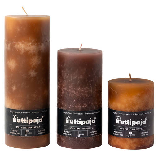 Läpivärjätty pöytäkynttilä, ruskea - Yksiväriset pöytäkynttilät - 1570425 - 1