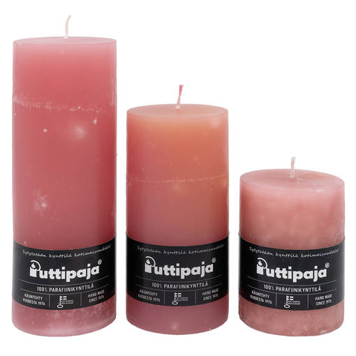 Läpivärjätty pöytäkynttilä, vanha roosa - Yksiväriset pöytäkynttilät - 1570485 - 1