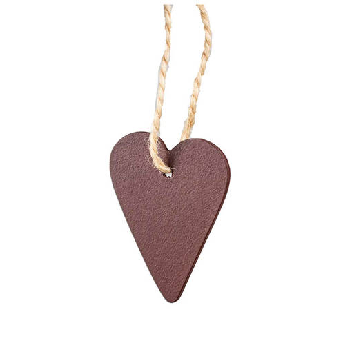 Puinen sydän 5,5 cm, ruskea - Pakettikoristeet - 542169-25 - 2