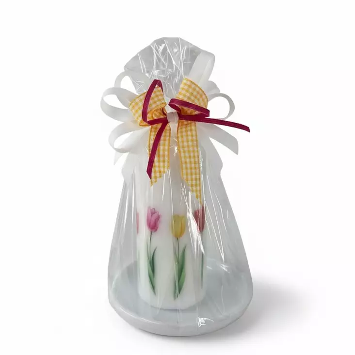 Siirtokuvakynttilä "Tulppaanit" lahjapakkaus - Valmiit lahjapaketit - 792711215 - 1