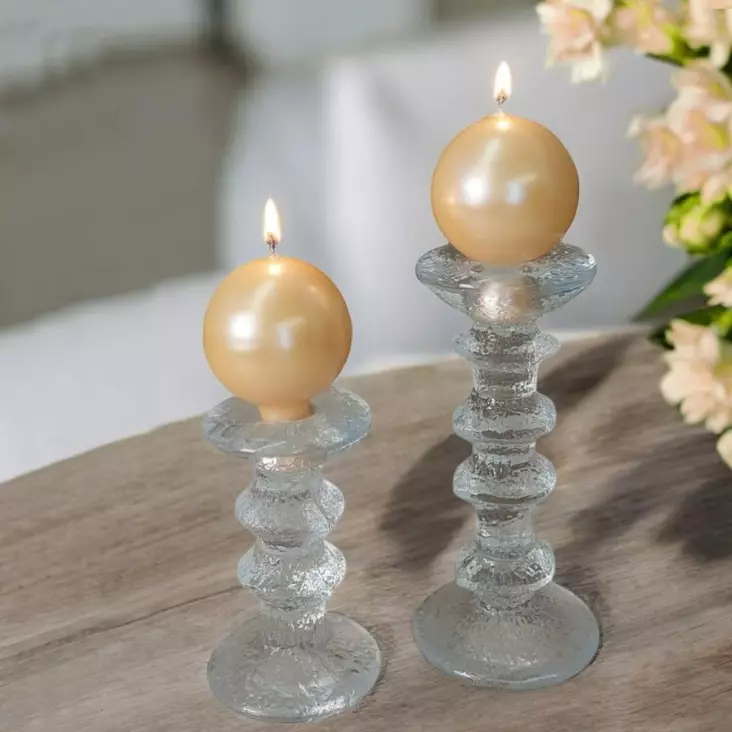 Helmiäishohto pallokynttilä, keltainen, 2 kpl/pkt - Metallihohtokynttilät - 1902005 - 1