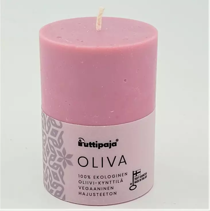 Oliva-kynttilä, vanha roosa 7x10 cm - Oliva-oliivikynttilät - 2710485 - 1