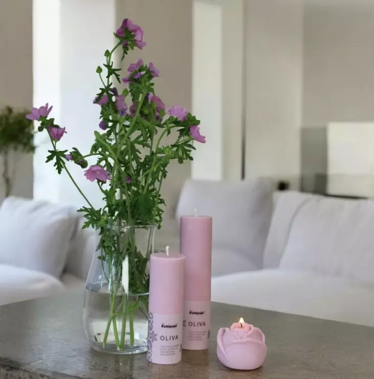 Oliva oliivivahakynttilä, vanha roosa - Oliva-oliivikynttilät - 2710585 - 1