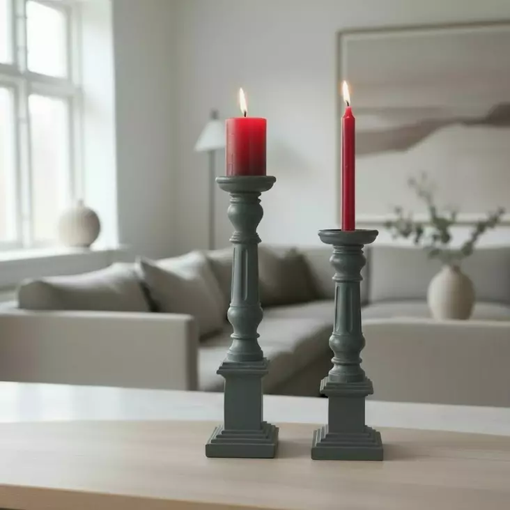 Pylväs kynttilänjalka puuta - Kynttilänjalat pöytäkynttilöille - 4094625 - 1