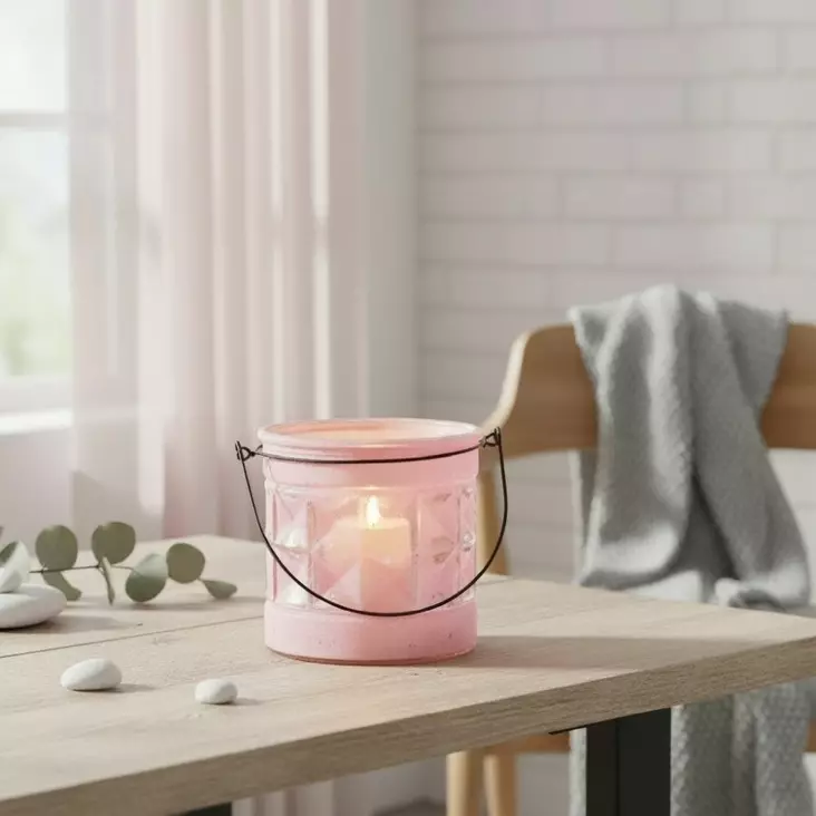 Saga-lasilyhty vaaleanpunainen - Lasilyhdyt ja hurrikaanit - 39185 - 1