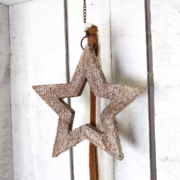 Tähtikoriste kerma/ruskea - Joulukoristeet - 544005 - 1