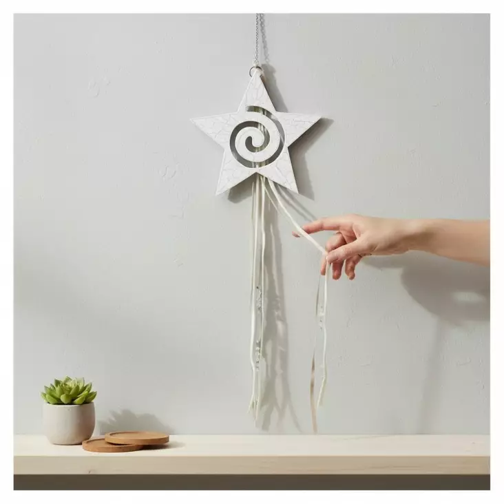 Tähtikoriste, krakeloitu, valkoinen - Joulukoristeet - 542335 - 1