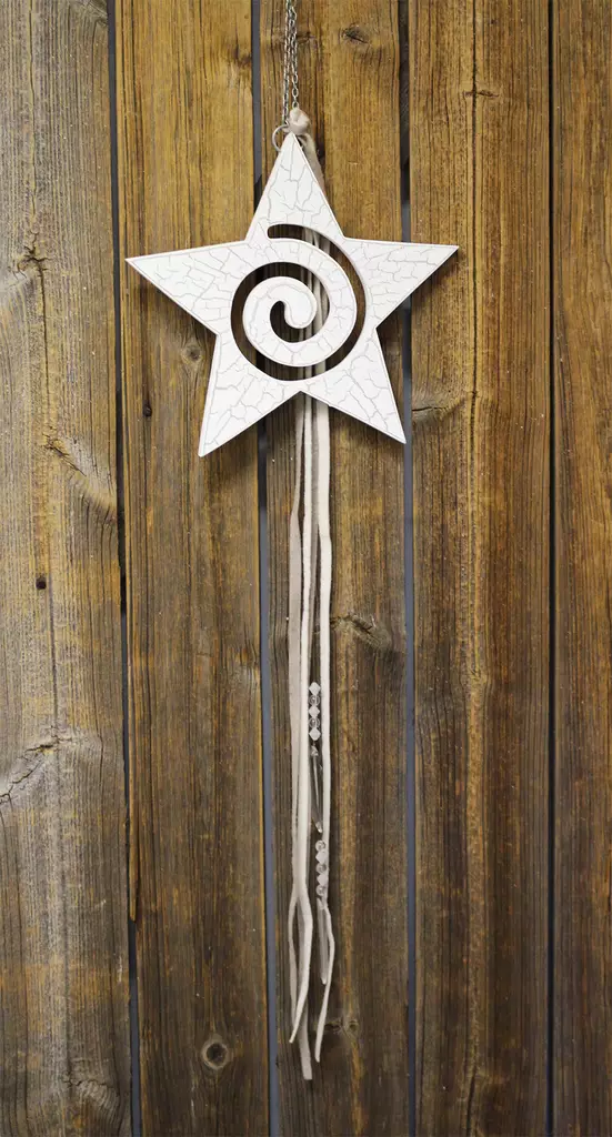 Tähtikoriste, krakeloitu, valkoinen - Joulukoristeet - 542335 - 1