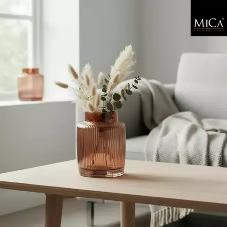 Hylke ruskea lasivaasi 18x15 cm - Lasilyhdyt ja hurrikaanit - 39-1144946 - 1