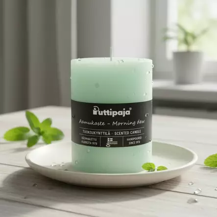 Läpivärjätty tuoksukynttilä 10cm, Aamukaste - Tuoksukynttilät - 2000466 - 1