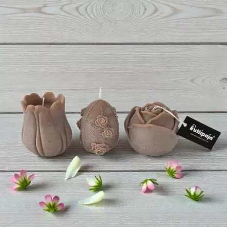 Soijavaha ruusukynttilä kaakao - Soijavahakynttilät - 2806026 - 2