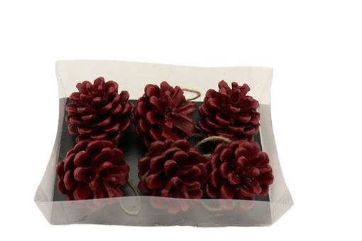 Käpykoriste, viininpunainen - Kynttilämansetit ja -korut - 365466 - 1