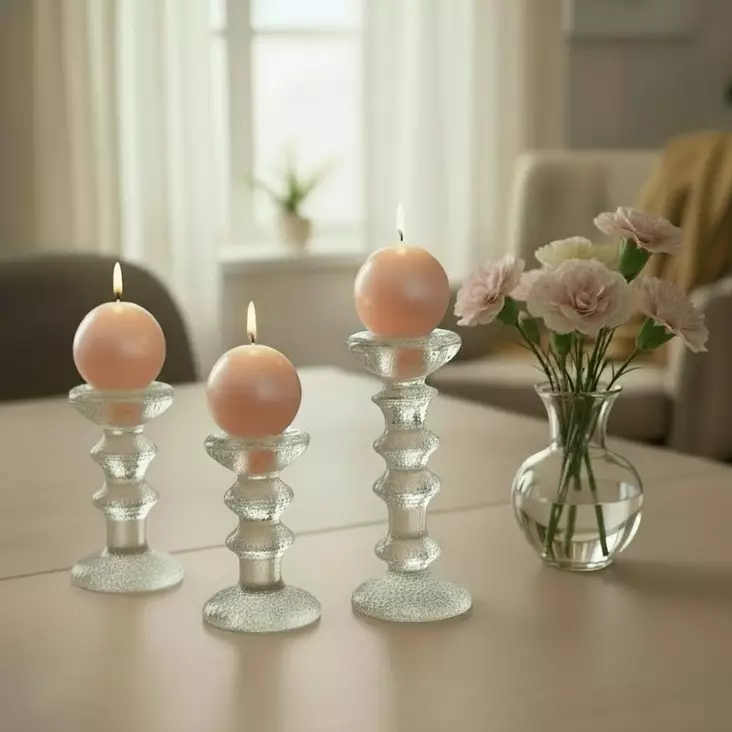 Helmiäishohto pallokynttilä, aprikoosi, 2 kpl/pkt - Metallihohtokynttilät - 1902006 - 1