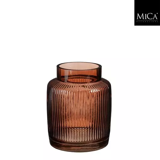 Hylke ruskea lasivaasi 18x15 cm - Lasilyhdyt ja hurrikaanit - 39-1144946 - 1