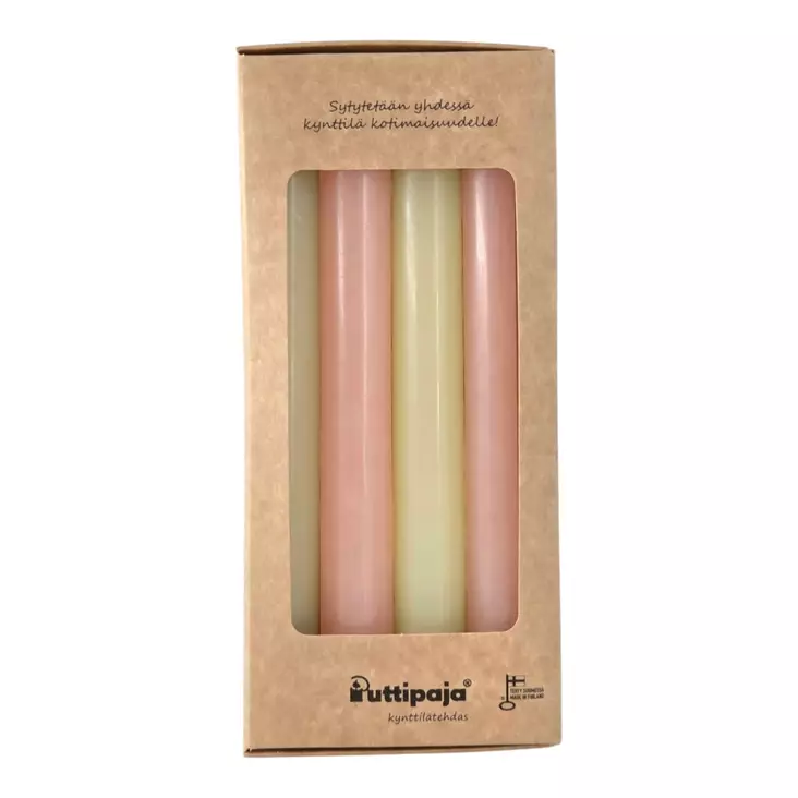 Kruunukynttiläpakkaus vaaleankeltainen ja aprikoosi - Läpivärjätyt kruunut - 15013-4-0306 - 1