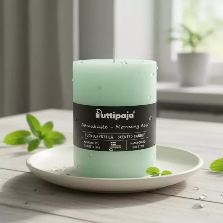 Läpivärjätty tuoksukynttilä 10cm, Aamukaste - Tuoksukynttilät - 2000466 - 1