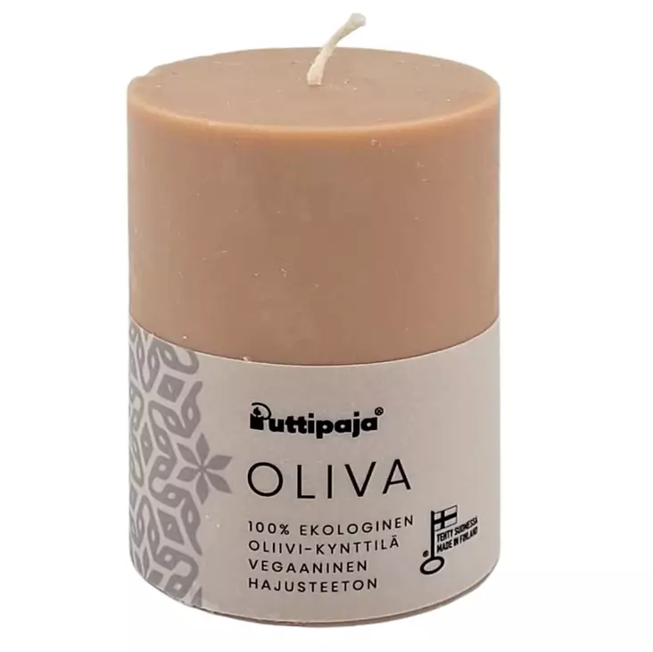 Oliva-oliivivahakynttilä 7x10 cm, kaakao - Oliva-oliivikynttilät - 2710426 - 1