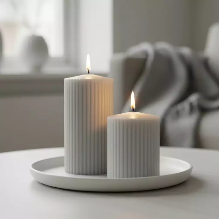 Vekkikynttilä, vaaleanharmaa - Vekkikynttilät - 14603V-86 - 1