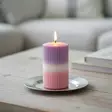 Dip dye vekkikynttilä lila, raparperi 12 cm - Dip dye -raitakynttilät - 14604V-2307 - 5