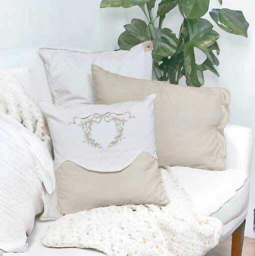 Hertta-tyynynpäällinen, beige - Sisustustekstiilit ja tyynynpäälliset - 440004-27 - 1